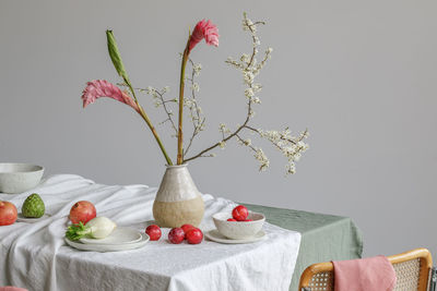 Close-up of christmas decorations on table