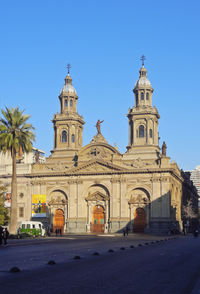 View of historic building against blue sky