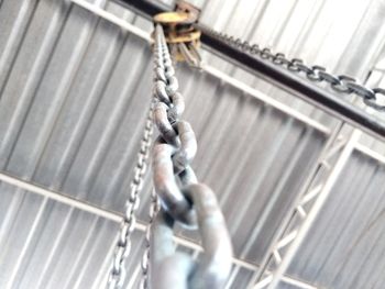 Close-up of rope tied on boat