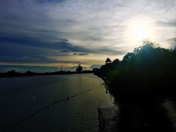 Scenic view of sea at sunset