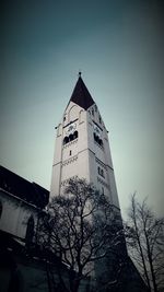 Low angle view of tower against sky