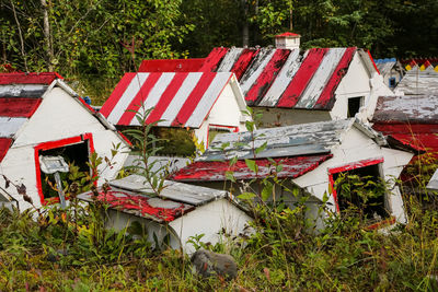 Russian-orthodox eklutna cemetery with its colorful graves and spirit houses