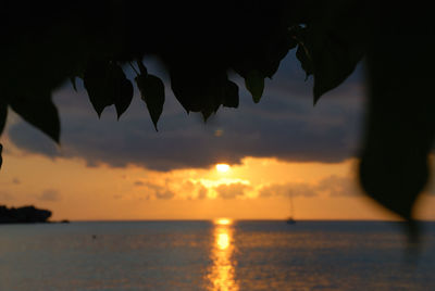 Scenic view of sunset over sea