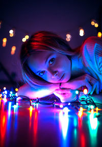 Close-up of woman looking away