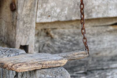 Close-up of rusty metal on wall
