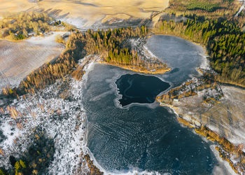 High angle view of volcanic landscape