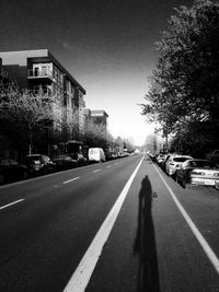 Road passing through city