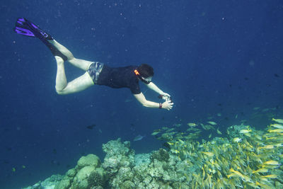 Man diving in sea