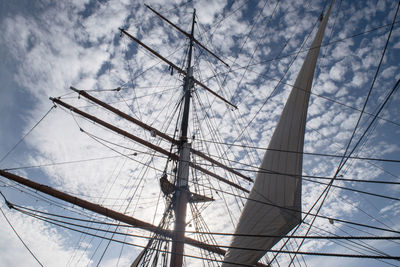 Low angle view of sailboat against sky