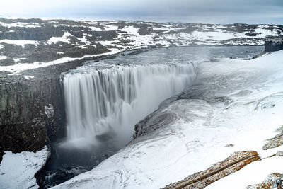 Scenic view of waterfall