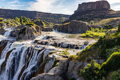 Scenic view of waterfall