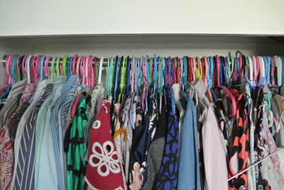 Side view of clothing rail