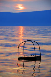 Scenic view of sea during sunset