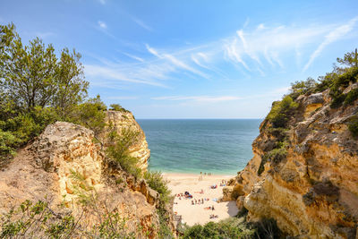 High angle view of beach against sky