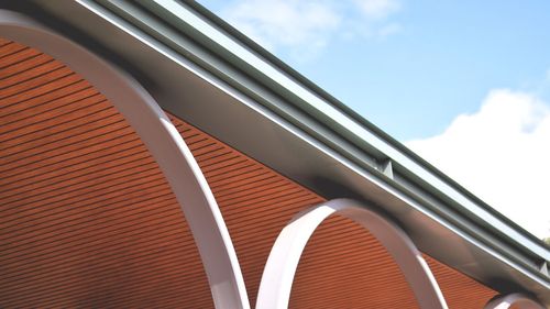 Low angle view of modern building against sky