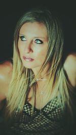 Close-up portrait of a beautiful young woman