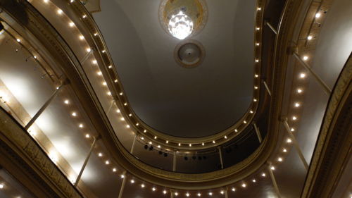 Low angle view of spiral staircase in building