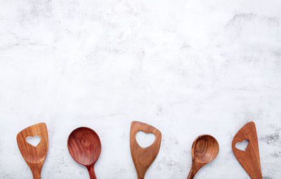 Directly above shot of heart shape on white background