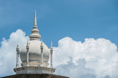 High section of mosque against cloudy sky