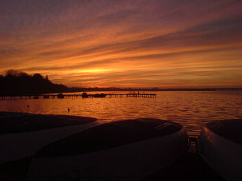 Scenic view of sea at sunset