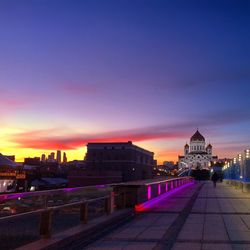 Illuminated city at night