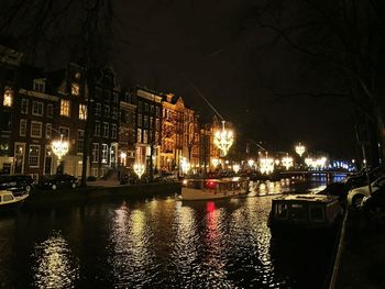 Illuminated city at night