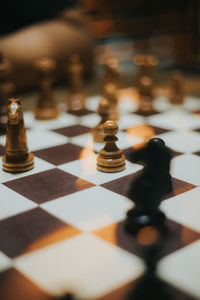Close-up of chess board