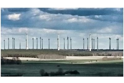 Low angle view of traditional windmill