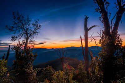 Scenic view of landscape against sky during sunset
