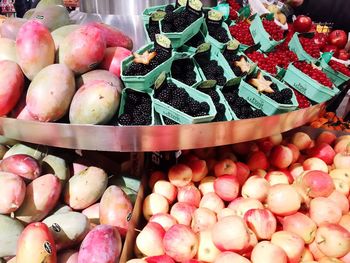 Close-up of fruits for sale at market stall