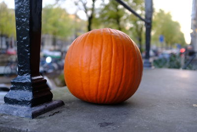 Close-up of pumpkin on pumpkins during halloween