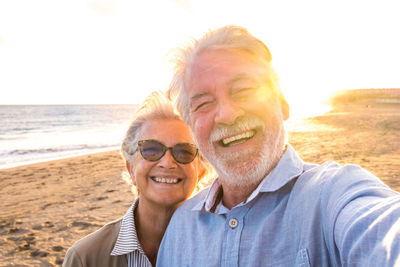 Portrait of smiling man on beach