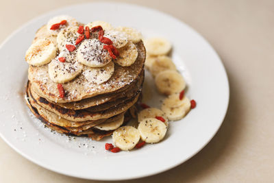 Close-up of cookies in plate on table