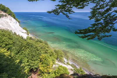 High angle view of sea against sky