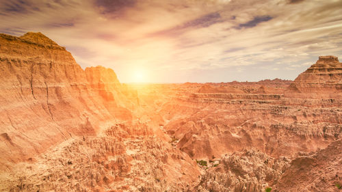 Rock formations at sunset