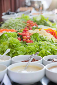 Close-up of salad in plate on table