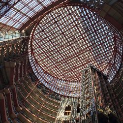 Low angle view of skylight in building