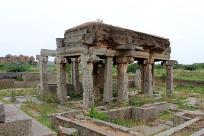 Old ruins of temple against clear sky