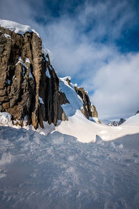 Scenic view of snowcapped mountain against sky