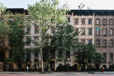 People in front of building