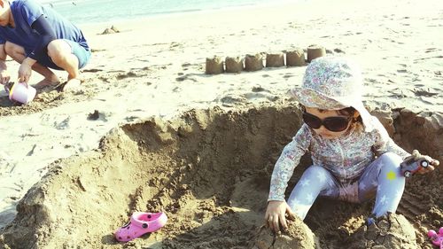 Woman standing on beach
