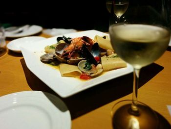 Close-up of food on table