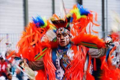 Full frame shot of multi colored umbrellas in traditional clothing