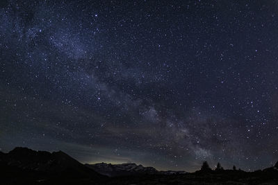 Low angle view of stars against sky at night