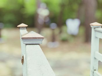 Close-up of metallic structure in park