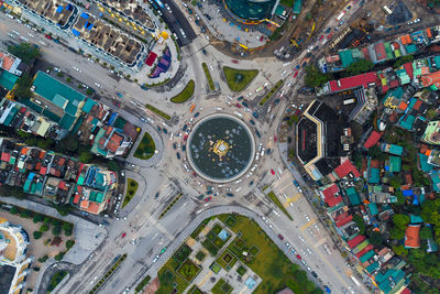 High angle view of cityscape against sky