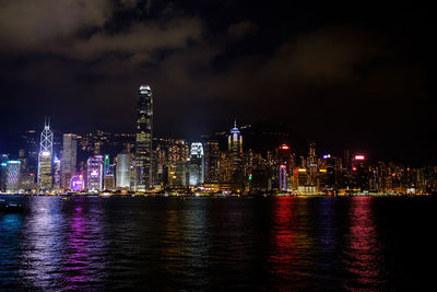 Illuminated city at night