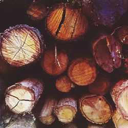 Full frame shot of logs