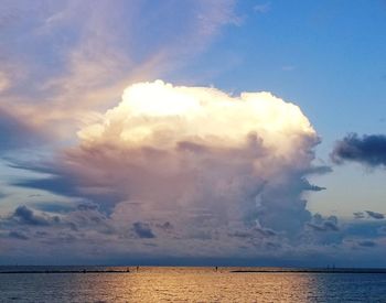 Scenic view of sea against sky at sunset