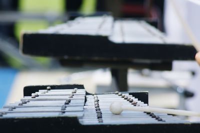 Close-up of piano keys